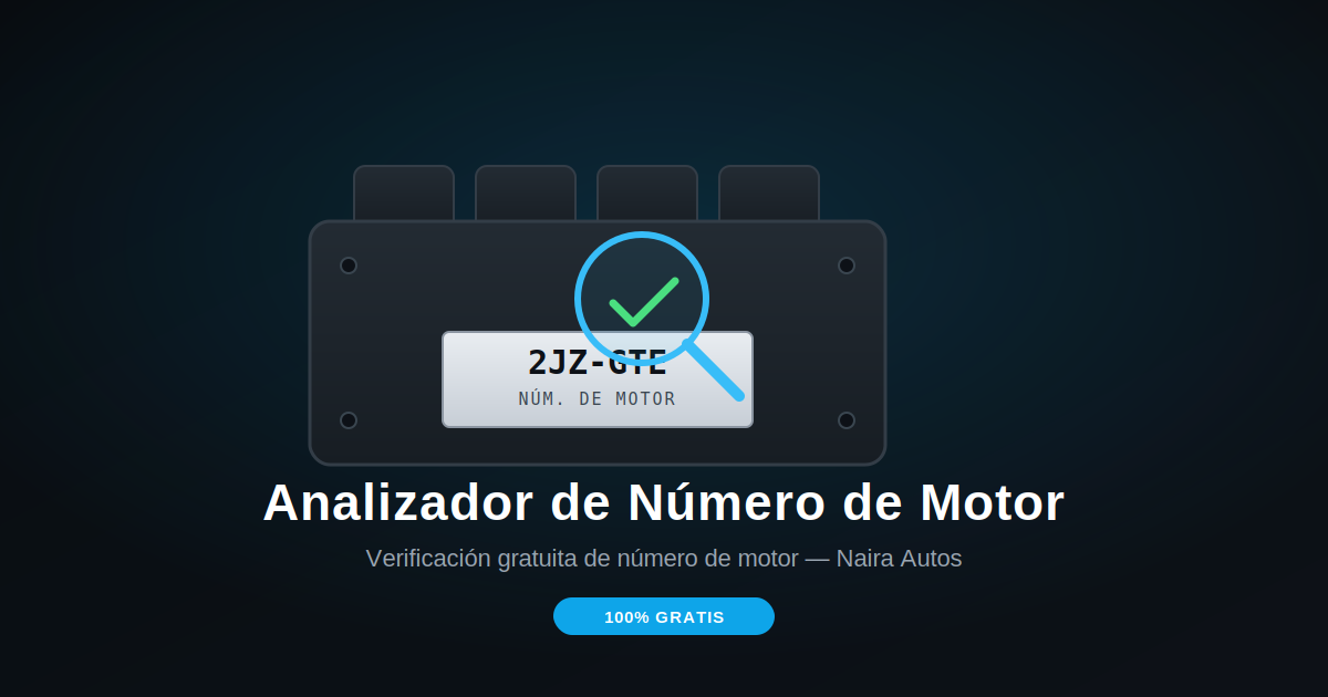 Diagrama de un bloque de motor con el número de motor grabado resaltado